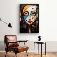 Quadro Decorativo Face Geométrica Feminina