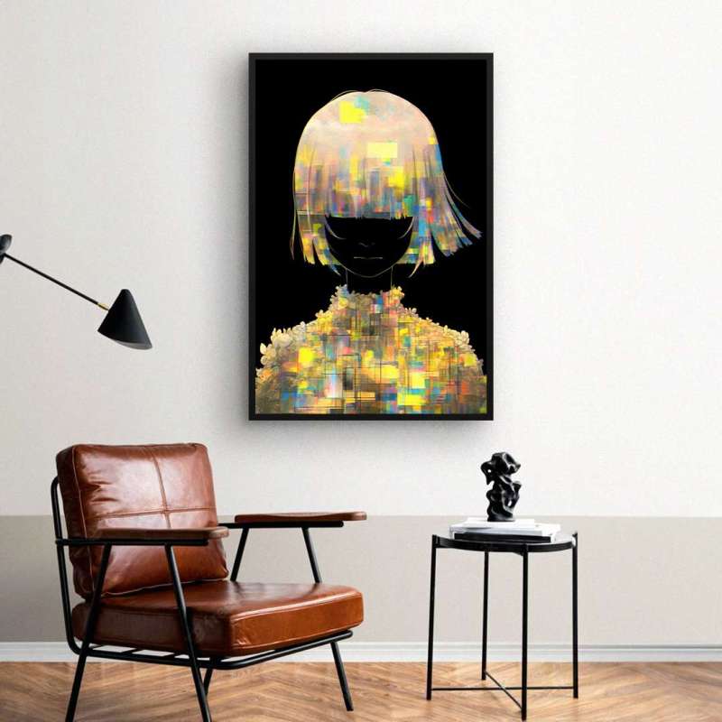 Quadro Decorativo Menina Pixelada