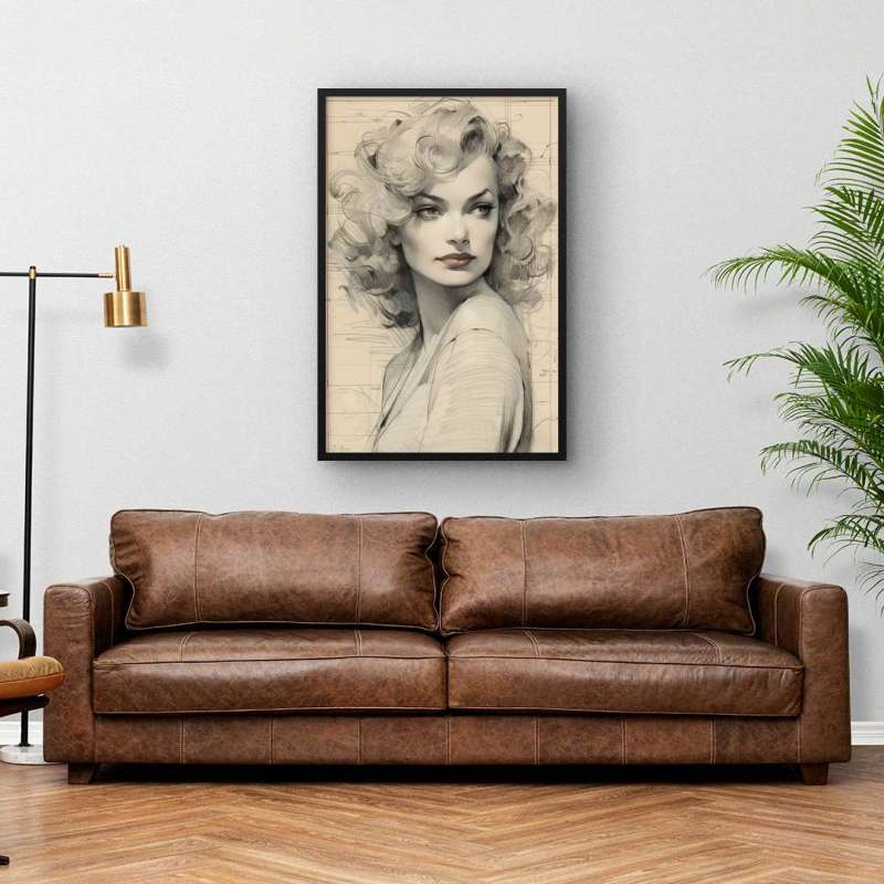 Quadro Decorativo Desenho Pin-Up