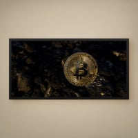 Quadro Decorativo Moeda Bitcoin