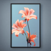 Quadro Decorativo Lírios Salmão