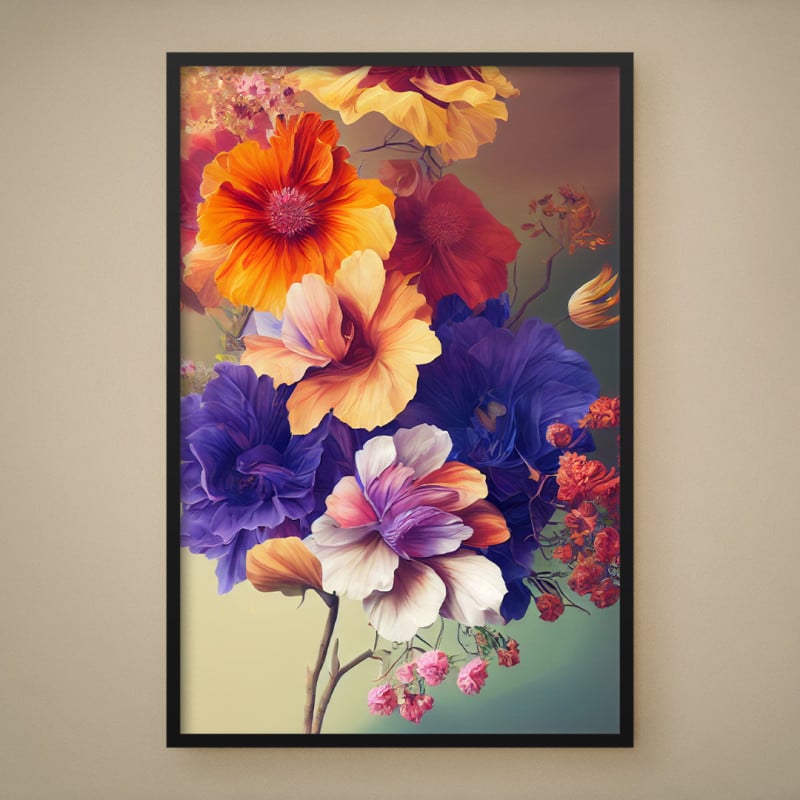 Quadro Decorativo Flores Fluídas