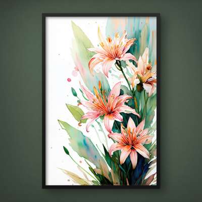 Quadro Decorativo Flores Aquarela