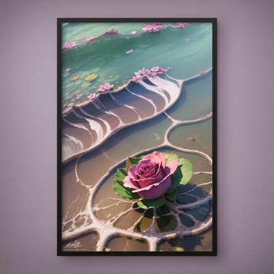 Quadro Decorativo Rosa ao Mar