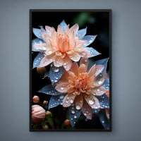 Quadro Decorativo Flores Salmão