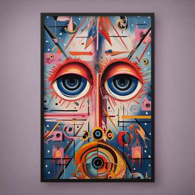 Quadro Decorativo Abstrato Psycho Face