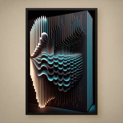 Quadro Decorativo Abstrato Sound Wave