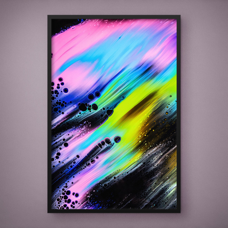 Quadro Decorativo Abstrato Tons Neon V