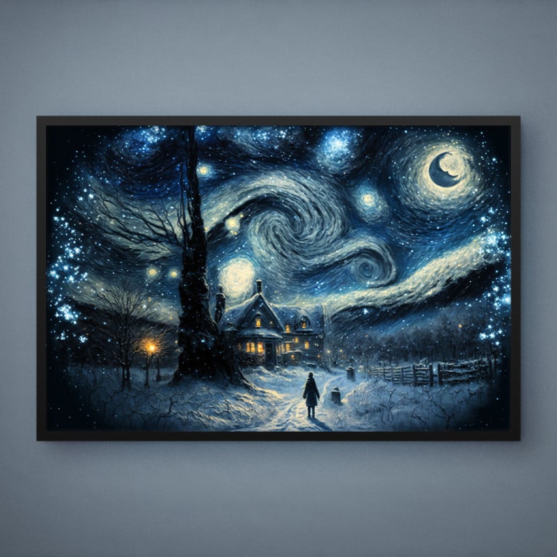 Quadro Decorativo Abstrato Noite Estrelada