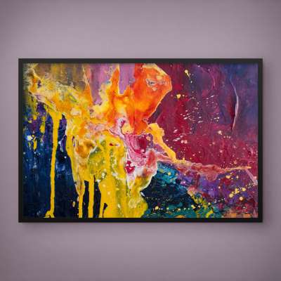 Quadro Decorativo Abstrato Splashing