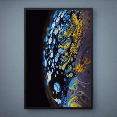 Quadro Decorativo Abstrato Suminagashi Colorful