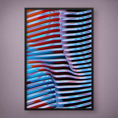 Quadro Decorativo Abstrato Ondas Metalizadas