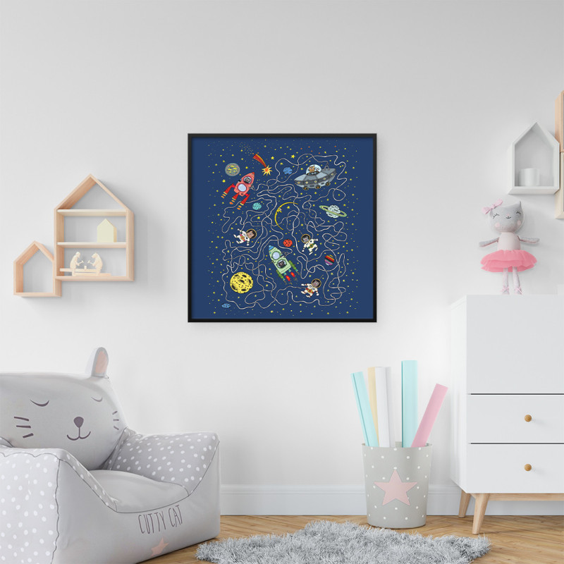 Quadro Decorativo Infantil Gatonautas