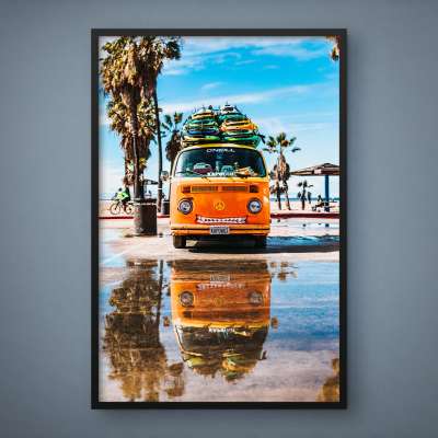 Quadro Decorativo Kombi Surfista