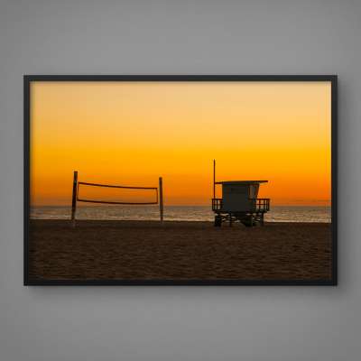 Quadro Decorativo Entardecer na Praia