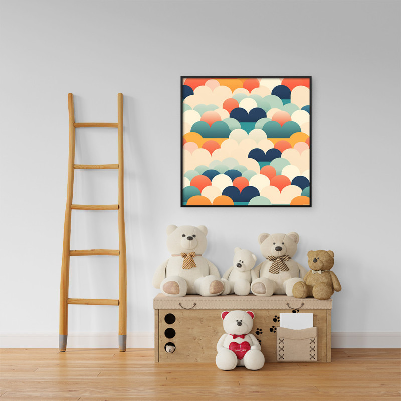 Quadro Decorativo Infantil Nuvens Coloridas