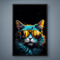 Quadro Decorativo Gatos Tribais I