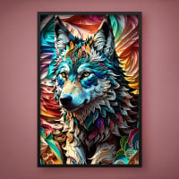 Quadro Decorativo Quilling Wolf