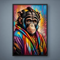 Quadro Decorativo Macaco Descolado