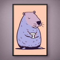 Quadro Decorativo Cozy Capybara