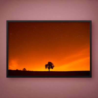 Quadro Decorativo Entardecer Estrelado