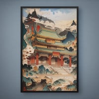 Quadro Decorativo Aquarela Oriental