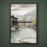 Quadro Decorativo Aquarela Oriental