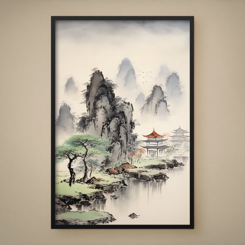 Quadro Decorativo Aquarela Oriental I