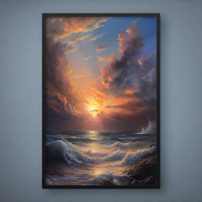 Quadro Decorativo Entardecer Agitado