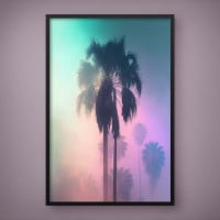 Quadro Decorativo Flores Neon