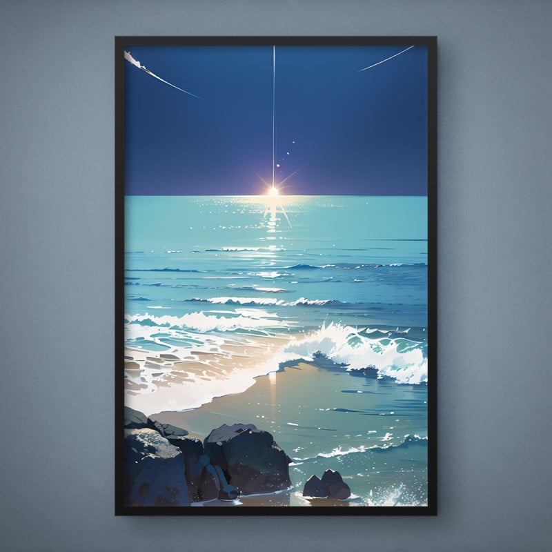 Quadro Decorativo Sol Tocando o Mar