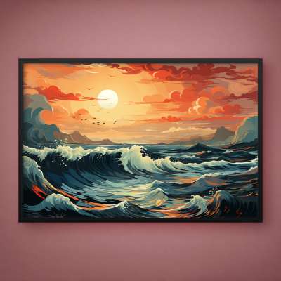 Quadro Decorativo Ondas Agitadas