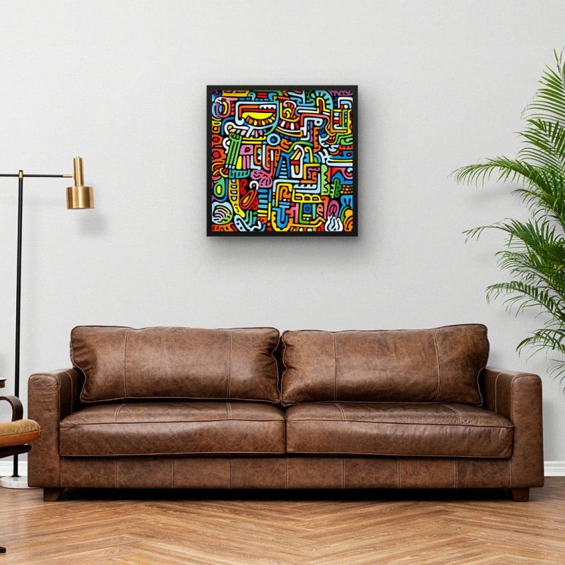 Quadro Decorativo Abstrato Colorful Tribal