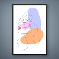 Quadro Decorativo Sketch Perfil Feminino