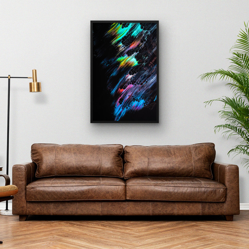 Quadro Decorativo Abstrato Tons Neon