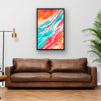 Quadro Decorativo Abstrato Suminagashi Colorful III