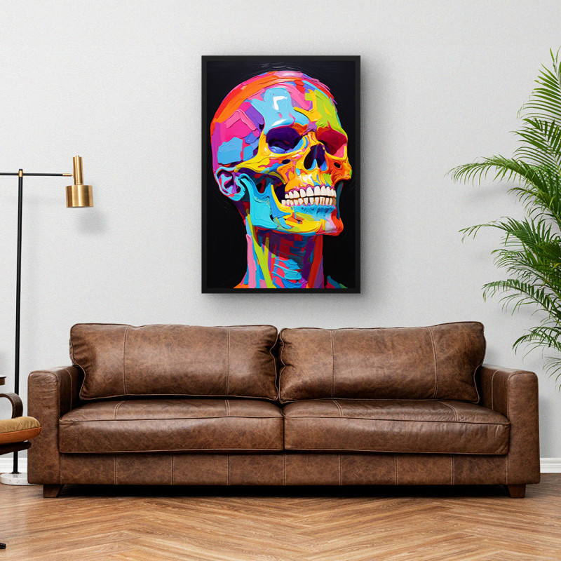 Quadro Decorativo Colorful Caveira