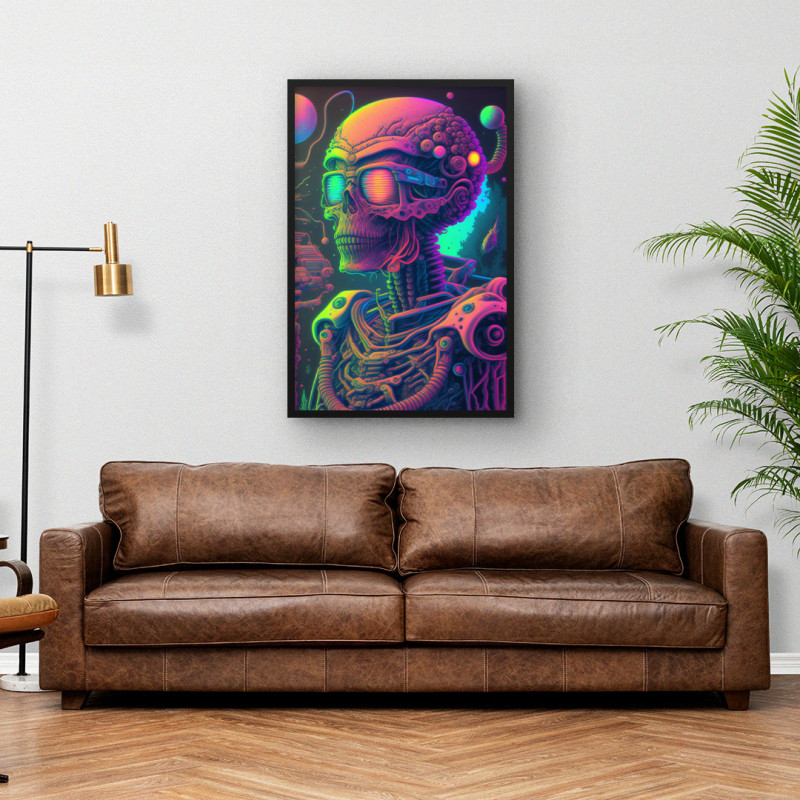 Quadro Decorativo Caveira Robô I