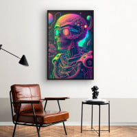 Quadro Decorativo Caveira Robô I