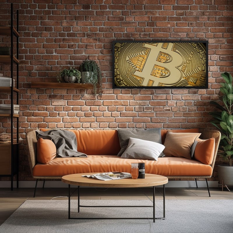 Quadro Decorativo Moeda Bitcoin