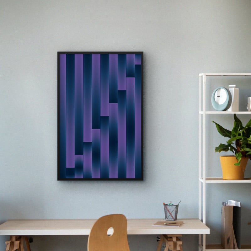 Quadro Decorativo Geométrico Tons de Roxo