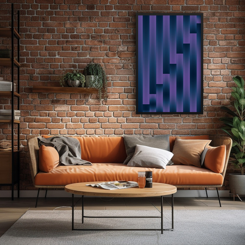 Quadro Decorativo Geométrico Tons de Roxo