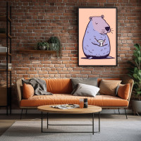 Quadro Decorativo Cozy Capybara