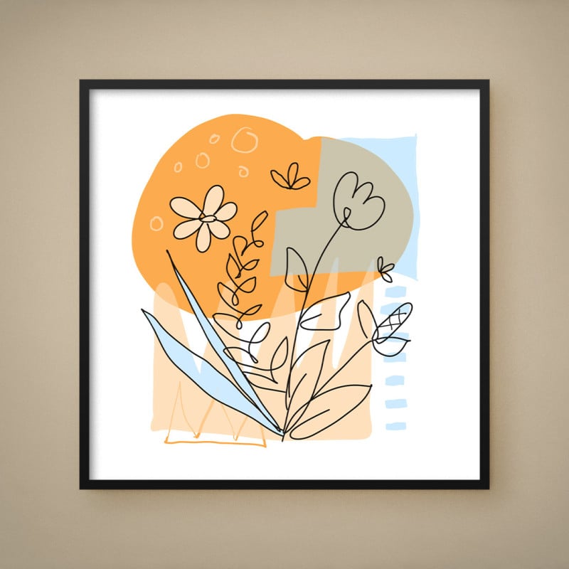 Quadro Decorativo Sketch Arranjo Floral