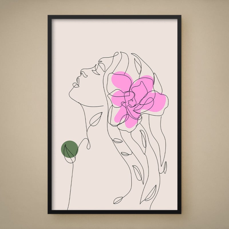 Quadro Decorativo Sketch Flor Serena