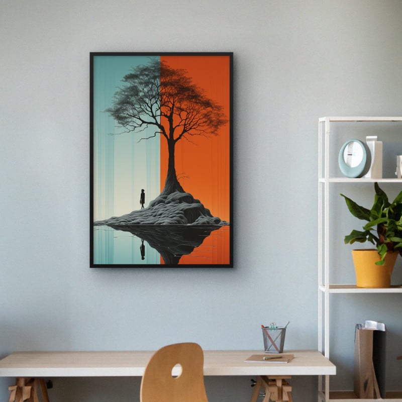 Quadro Decorativo Árvore no Lago