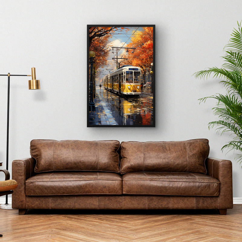 Quadro Decorativo Bonde no Outono