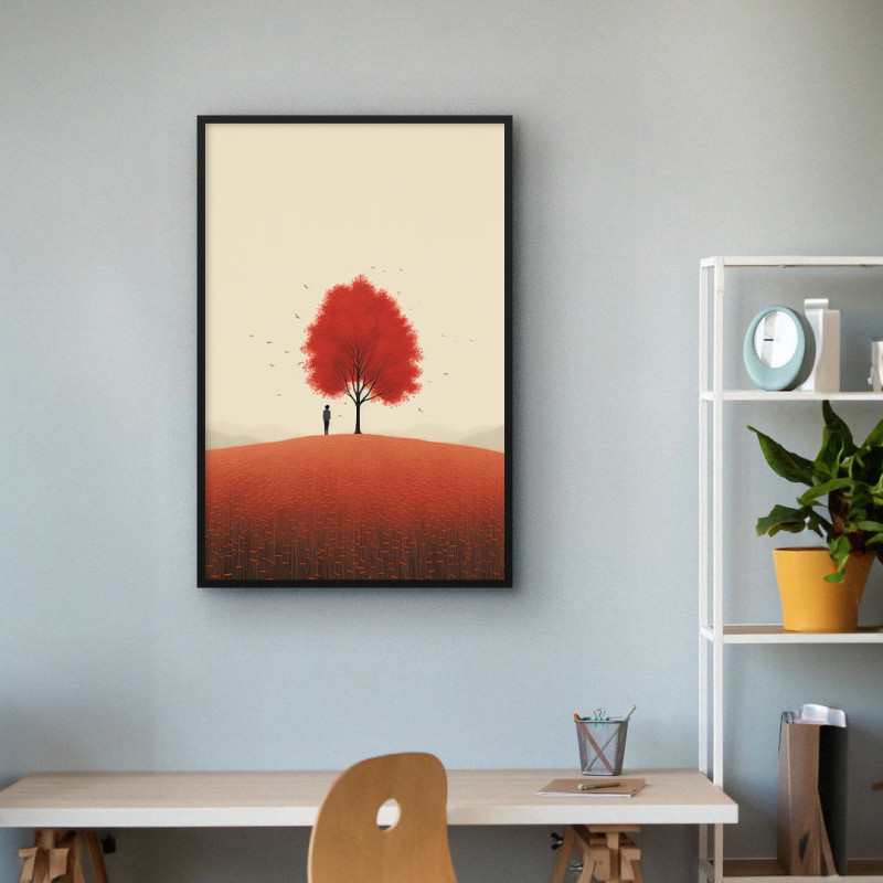 Quadro Decorativo Paisagem Bordô