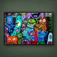 Quadro Decorativo Street Art Olhares