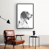 Quadro Decorativo Basset Desenhado